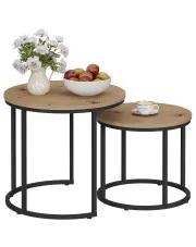 Okrągły stolik kawowy 2w1 dąb artisan - Tocador 12X w sklepie Edinos.pl