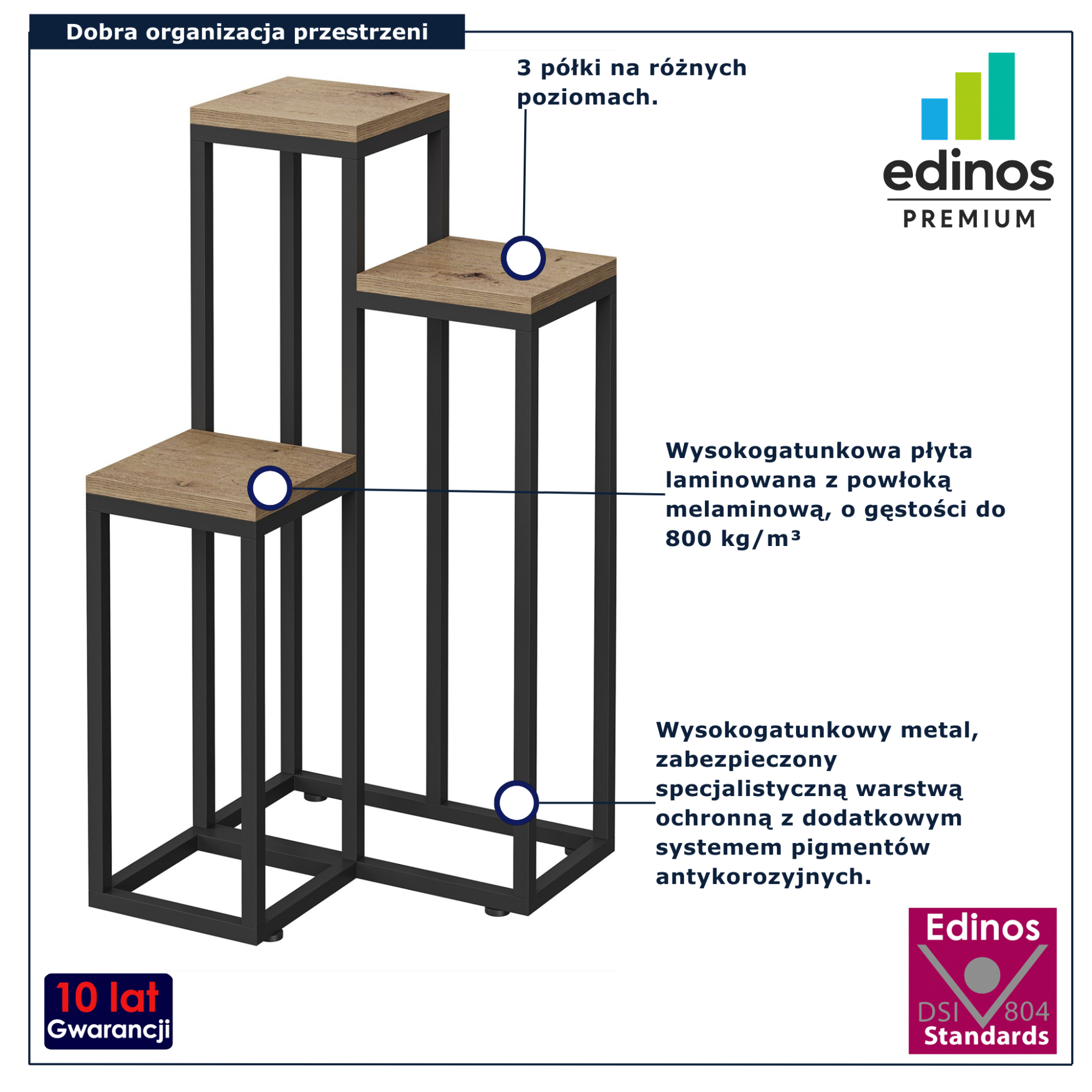 Stojak na kwiaty dąb artisan Tocador 13X