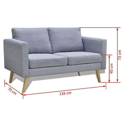 Szczegółowe zdjęcie nr 6 produktu Sofa dwuosobowa Imex 2S - jasnoszara