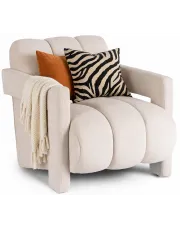 Kremowy nowoczesny fotel wypoczynkowy - Anesoni 3X w sklepie Edinos.pl