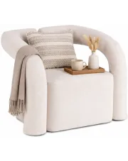 Kremowy fotel w stylu nowoczesnym - Zeniro 3X w sklepie Edinos.pl