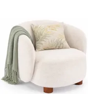 Kremowy fotel wypoczynkowy okrągły - Tekidi w sklepie Edinos.pl