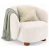 Kremowy fotel wypoczynkowy okragły - Tekidi
