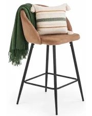 Beżowy welurowy hoker metalowy - Apuss w sklepie Edinos.pl