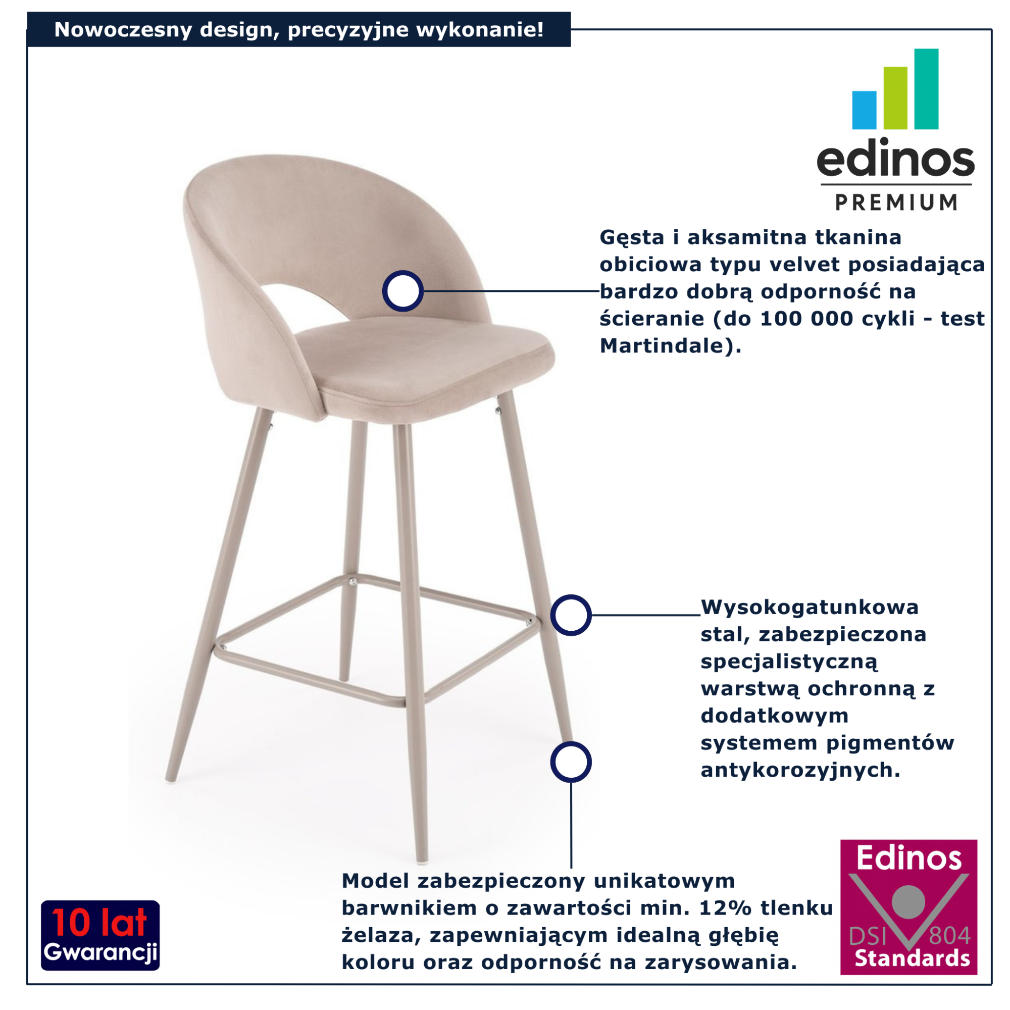 Kaszmirowy hoker kuchenny metalowy Apuss