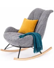 Szary fotel wypoczynkowy bujany - Arezia w sklepie Edinos.pl