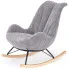 Szary wypoczynkowy fotel bujany Arezia