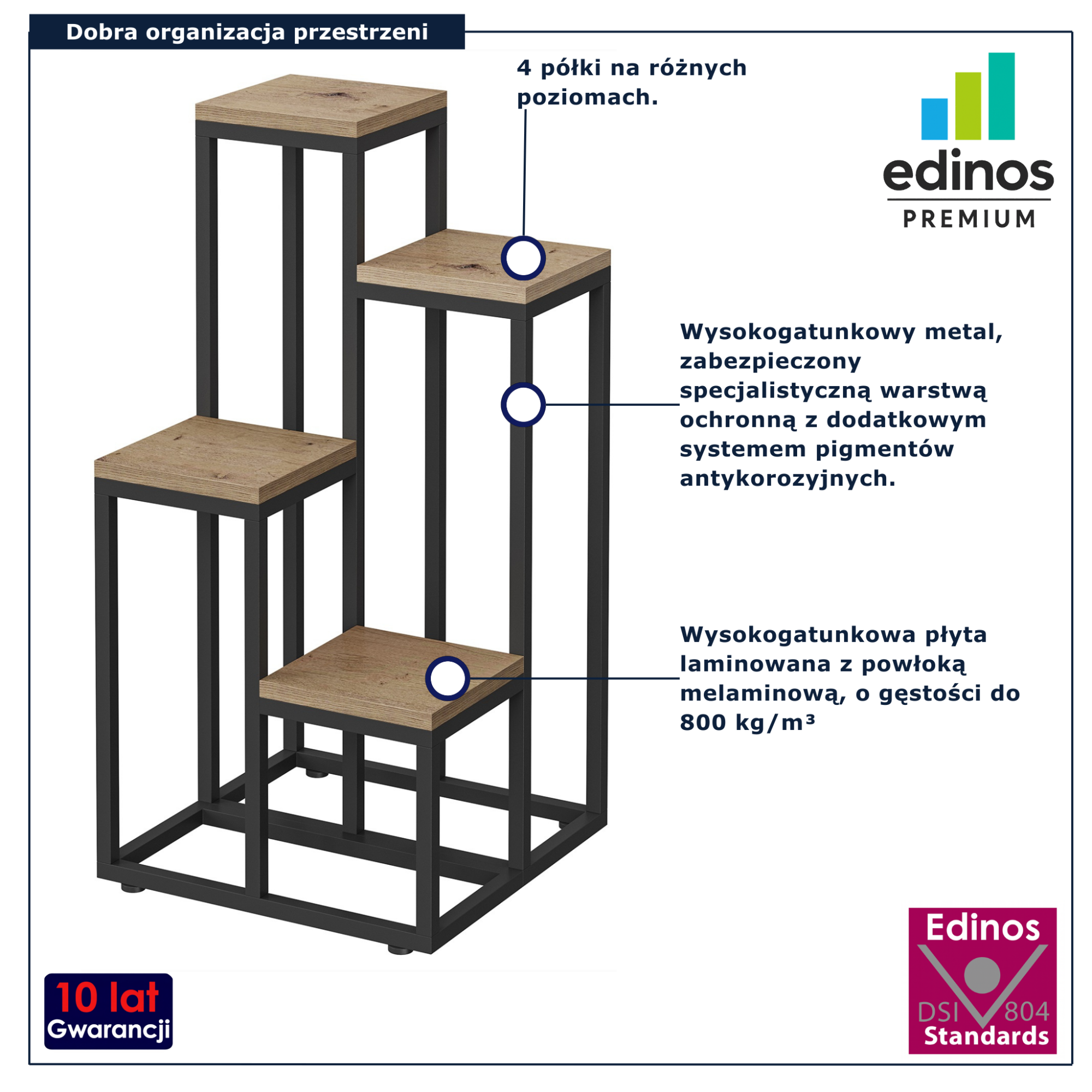 Regał na kwiaty dąb artisan Tocador 15X