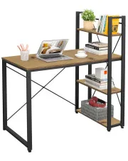 Industrialne wysokie biurko z regałem dąb artisan - Tocador 17X w sklepie Edinos.pl