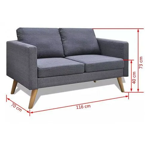 Szczegółowe zdjęcie nr 6 produktu Sofa dwuosobowa Imex 3S - ciemny szary