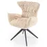 Beżowe krzesło tapicerowane obrotowe na czarnych nogach Aeroni