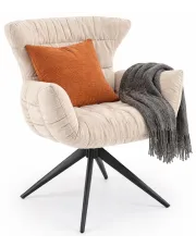 Beżowe krzesło tapicerowane obrotowe - Aeroni w sklepie Edinos.pl