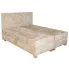 Beżowe łóżko z zagłówkiem i pojemnikiem Terioni