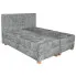 Popielate łóżko z zagłówkiem i pojemnikiem Terioni