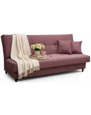 Różowa sztruksowa wersalka rozkładana do salonu - Garitia w sklepie Edinos.pl