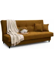 Musztardowa skandynawska wersalka rozkładana - Garitia w sklepie Edinos.pl