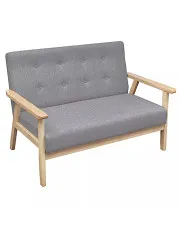 Jasnoszara sofa 2-osobowa - Estelle w sklepie Edinos.pl
