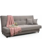 Jasnoszara kanapa z funkcją spania typu wersalka - Garitia w sklepie Edinos.pl