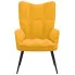 Szczegółowe zdjęcie nr 6 produktu Musztardowy pikowany fotel wypoczynkowy - Verria