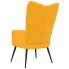 Szczegółowe zdjęcie nr 7 produktu Musztardowy pikowany fotel wypoczynkowy - Verria