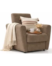 Brązowy skandynawski fotel wypoczynkowy - Regisso w sklepie Edinos.pl