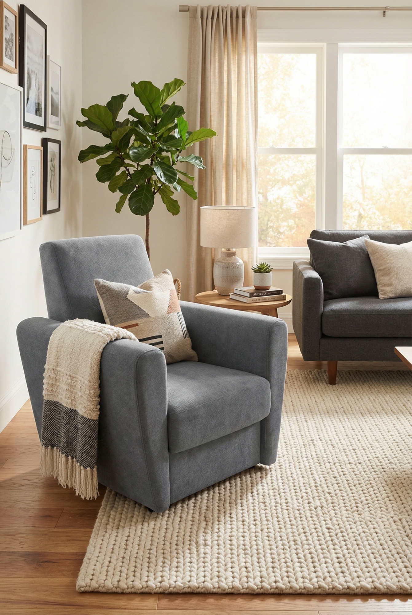 Niebieski nowoczesny fotel tapicerowany Regisso