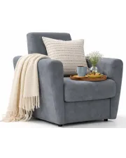 Niebieski fotel z podłokietnikami - Regisso w sklepie Edinos.pl