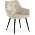 Beżowe krzesło welurowe z czarnymi nogami - Serimi