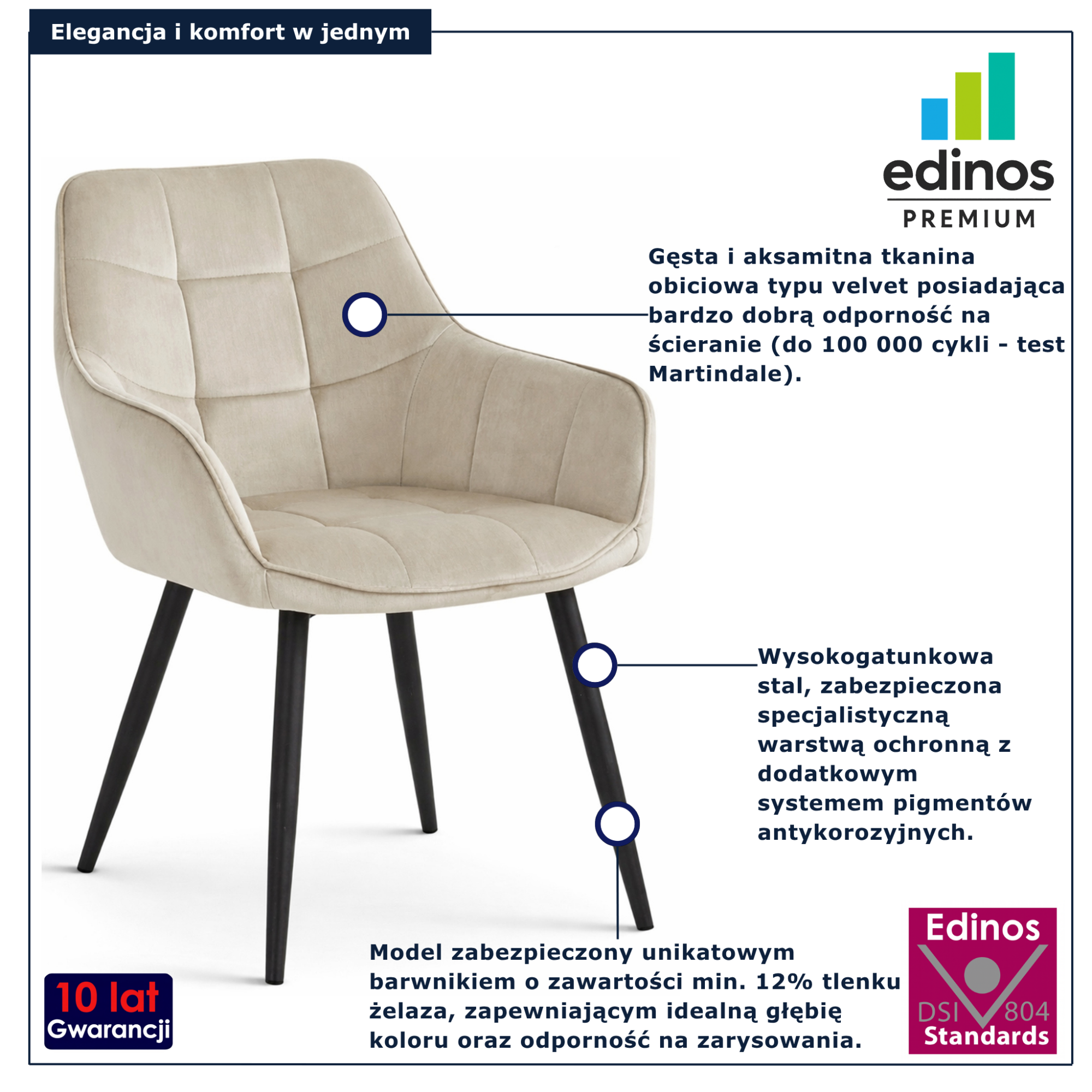 Jasnobeżowe krzesło welurowe Serimi