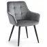 Ciemnoszare krzesło welurowe tapicerowane - Serimi