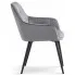 Szare krzesło welurowe z podłokietnikami Serimi