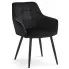 Czarne krzesło welurowe metalowe pikowane - Serimi