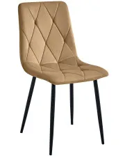 Brązowe pikowane krzesło welurowe - Rexon w sklepie Edinos.pl