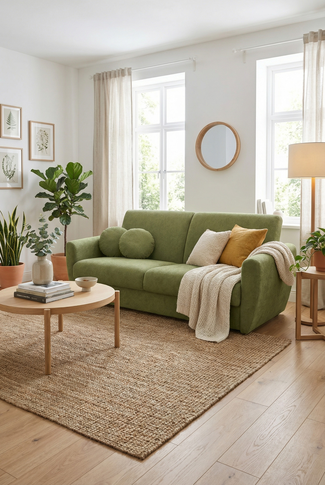 Skandynawski salon z wykorzystaniem wersalki Zafisa