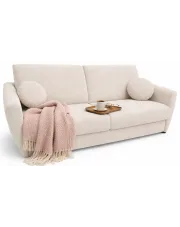 Jasnokremowa wersalka z poduszkami w stylu nowoczesnym - Zafisa w sklepie Edinos.pl