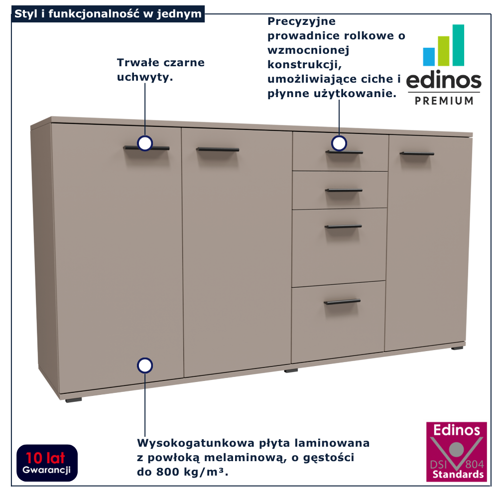 Duża kaszmirowa komoda na ubrania Asendri 5X