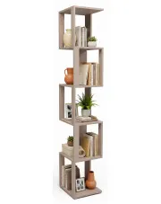 Kaszmirowy wąski regał do salonu nowoczesnego - Asendri 7X w sklepie Edinos.pl