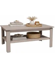 Kaszmirowa prostokątna ława z półką do salonu - Asendri 12X w sklepie Edinos.pl