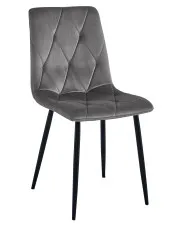 Ciemnoszare krzesło pikowane welurowe - Rexon w sklepie Edinos.pl
