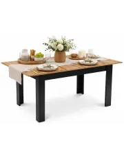 Rozkładany stół 120x80 dąb craft + czarny - Egasso w sklepie Edinos.pl
