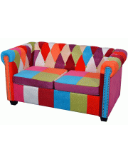 Sofa patchwork chesterfield Triss - dwuosobowa w sklepie Edinos.pl