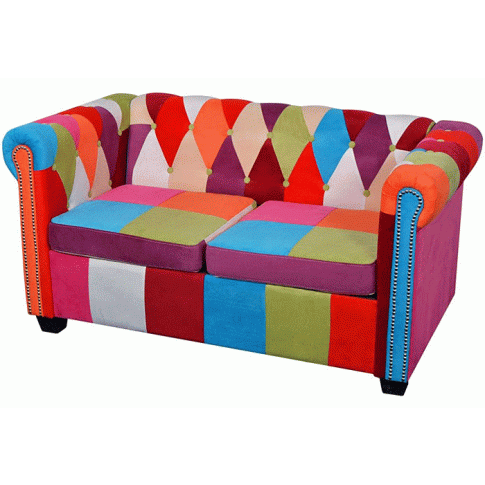 Zdjęcie produktu Sofa patchwork chesterfield Marcha - dwuosobowa.