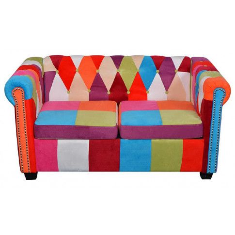 Fotografia Sofa patchwork chesterfield Triss - dwuosobowa z kategorii Salon