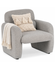 Szary fotel tapicerowany tkaniną boucle - Etilion 5X w sklepie Edinos.pl