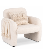 Kremowy fotel boucle do salonu nowoczesnego - Etilion 5X w sklepie Edinos.pl