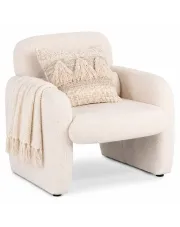 Kremowy fotel boucle do salonu nowoczesnego - Etilion 5X w sklepie Edinos.pl
