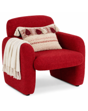 Czerwony fotel boucle w stylu nowoczesnym - Etilion 5X w sklepie Edinos.pl
