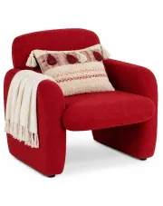 Czerwony fotel boucle w stylu nowoczesnym - Etilion 5X w sklepie Edinos.pl