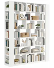 Biała duża biblioteczka regał na książki do salonu - Naseri w sklepie Edinos.pl