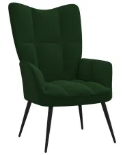 Ciemnozielony welurowy fotel pikowany - Verria w sklepie Edinos.pl